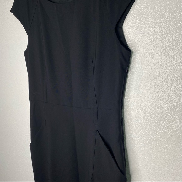 Theory Syerra Wool Blend Sheath Polished Suiting Black Dress Women's 6 - Picture 3 of 9